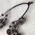 Boho Statement Multi Strand Dark Brown  Wooden Bead & Disc Necklace
