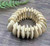 Boho Ivory Wooden Semi Circle & Bead Stretchy Bracelet