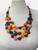 Quirky Dopamine Wooden Multicoloured Ditsy Disc & Sphere Statement Boho Necklace