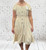 Made In Italy Beige Bardot Shirred Waist Midi Magic Dress - One Size Fits UK 10-20