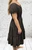 Made In Italy Dark Brown Bardot Shirred Waist Midi Magic Dress - One Size Fits UK 10-20