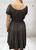 Made In Italy Dark Brown Bardot Shirred Waist Midi Magic Dress - One Size Fits UK 10-20