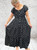 Made In Italy Black Polka Dot Bardot Shirred Waist Maxi Magic Dress - One Size Fits UK 10-20