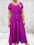 Made In Italy Magenta Bardot Shirred Waist Maxi Magic Dress - One Size Fits UK 10-20