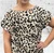 Made In Italy Pleated Beige Camel & Black Leopard Print Maxi Dress One Size Fits 10-16