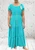 Made In Italy Turquoise Bardot Shirred Waist Maxi Magic Dress - One Size Fits UK 10-20