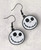 NBC Jack Skellington Inspired Black Enamel Disc Drop Dangly Earrings