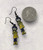 Standing Coraline Inspired Small Black Alloy & Enamel Drop Dangly Earrings