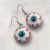 Large Acrylic Flat Back Blood Shot Eyeball Drop Dangly Earrings