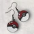 Poke all Pokémon Enamel & Black Alloy Drop Dangly Earrings