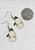 Pochacco Sanrio Inspired Floppy Earred Puppy Dog Gold Alloy & Enamel Drop Dangly Earrings
