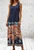 Made In Italy One Size Silk Blend Florence Print Sleeveless Maxi Dress  One Size Fits 10-16 RUST BLACK NAVY & GREEN