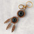 Large Statement Double Evil Eye & Feather Crystal & Gold Alloy Keyring / Bagcharm