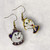 Mrs Potts & Chip Inspired Enamel Odd Drop Dangly Gold Alloy Earrings