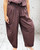 Diverse Italian Plum Mix Gingham Check Barrel Leg Trousers Pants One Size Fits UK 8-14