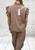 Diverse Italian Brown Rust Mix Gingham Check Barrel Leg Trousers Pants One Size Fits UK 8-14