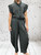 Diverse Italian Forest Green & Brown Mix Gingham Check Barrel Leg Trousers Pants One Size Fits UK 8-14
