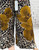 Diverse Italian Leopard Print Mustard Flower Print Wide Leg Trousers