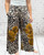 Diverse Italian Leopard Print Mustard Flower Print Wide Leg Trousers