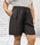 Made In Italy Chocolate Brown Stud Pocket Shorts One Size Fits UK 8-14