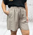 Made In Italy Beige Stud Pocket Shorts One Size Fits UK 8-14