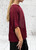 Diverse Italian Burgandy Box Fit Fine Knit Layering Top Jumper One Size Fits UK 10-16