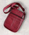 Long & Son Red Real Leather Crossbody Pouch Phone Bag