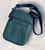 Long & Son Teal Blue Real Leather Crossbody Pouch Phone Bag