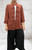 Italian One Size Rust Jersey Military Style Jacket One Size Fits UK  10-18
