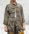 Italian One Size Mocha / Taupe Jersey Military Style Jacket One Size Fits UK 10-18