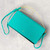 Long & Son Turquoise Pebble Faux Leather PU Shoulder Clutch Bag With Wrist Strap