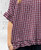 New Collection Plum Mix Gingham Check Smock Top W Ruffle Hem One Size Fits 10-18