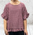New Collection Wine & Mauve Mix Gingham Check Smock Top W Ruffle Hem One Size Fits 10-18