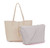 Long & Son PU Faux Leather 2in1 Reversible Shopper Bag With Inner Removeable Pouch With Strap