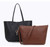 Long & Son PU Faux Leather 2in1 Reversible Shopper Bag With Inner Removeable Pouch With Strap