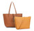 Long & Son PU Faux Leather 2in1 Reversible Shopper Bag With Inner Removeable Pouch With Strap