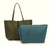 Long & Son PU Faux Leather 2in1 Reversible Shopper Bag With Inner Removeable Pouch With Strap