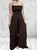 Diverse Italian One Size Shirred Top Strappy Wide Leg Jumpsuit One Size Fits UK 8-14 Brown,  Rust Or Black