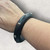 Black Wooden Bangle With Silver Studded Design
