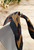Statement On Trend Large Brown Leopard Print & Gold Deco Avant Garde Layered Discs Satin Scarf Necklace