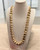 Bohemian Lagenlook Chunky Hammered Nugget Bead Long Necklace - Gold Or Silver