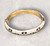 Evil Eye Cloisonné Style Enamel & Gold Alloy White Hinged Bangle