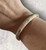 Evil Eye Cloisonné Style Enamel & Gold Alloy Pale Pink Hinged Bangle