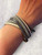 Grey & Ivory Leather Plaited & Flat Multi Strand Wraparound Bracelet (Wrap 6)