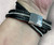 Tree Of Life Black Leather Multi Strand Wrap Round Bracelet With Zip & Crystal Embellishment (Wrap 11)