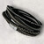 Twin Heart Arrow Charm Black Leather Stud & Crystal Embellished Wraparound Multi Strand Bracelet (Wrap 12)
