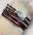 Merlot Dark Red  Leather Multi Strand Crystal Embellished Wraparound Bracelet (Wrap 13)