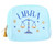 Zodiac Zest Libra Star Sign Embroidered Blue Velvet Purse / Pouch