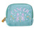Zodiac Zest Cancer Star Sign Embroidered Teal Green Velvet Purse / Pouch