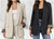 Made In Italy Black Or Beige Leopard Print Lined Open Front Classic Collar Jacket One Size Fits UK  10-16